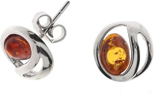 Bernstein Ohrstecker von Artisana-Schmuck, Ohrringe aus Bernstein und 925/000 Sterling Silber rhodiniert