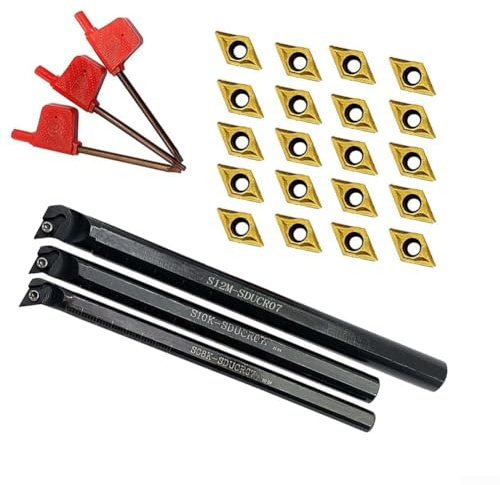 S08K/S10K/S12M-SDUCR07 Barra di alesatura per tornitura, 20 inserti DCMT21.51 DCMT070204, utensile da taglio per tornio lama di tornitura in carburo