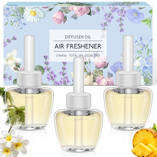 SCENTORINI Duftölflakon, Hawaii Raumduft Lufterfrischer, Raum Duftöl, 3 x 19ML, Duftflakons Nachfüller Geeignet für Air Wick und Glade Duftstecker