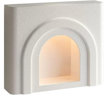 Soporte de TV con tira de luz LED y armario decorativo para chimenea, mesa consola de 43 pulgadas para entrada, vestíbulo o pasillo, soporte blanco sin necesidad de instalación