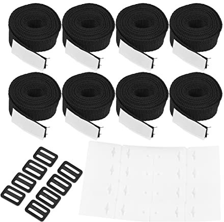 KIMISS 8 Sets Swimming Pool Roller Strap Solar Cover Reel Attachment Kit with Buckles and Cord Plates for Easy Installation