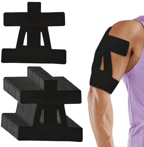 XFSRG 15 Pièces Ceinture de Kinesiologie Ruban Sport Élastique pour Soutien Musculaire et Articulaire Bande Kinesiologie pour Gym Fitness et Activités Sportives (Noir)