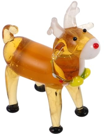 Cabilock Elch Figurine Tischdeko Weihnachten Rentier Weihnachtsdeko Tiere Glasfigur für Büro Dekoration Kompakt Spielerisches Design