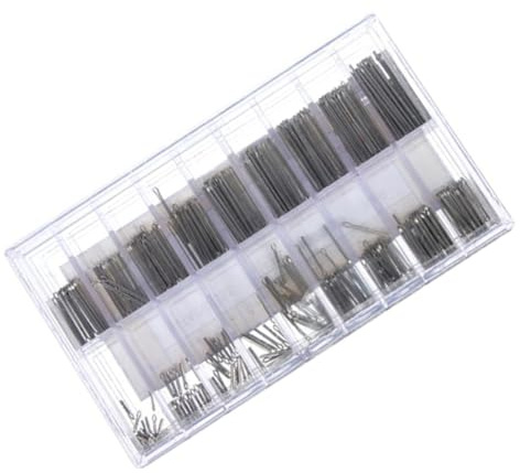 Beavorty 360 pièces Barres à Ressort Double-flasque Acier Inoxydable et Goupilles Fendues pour Bracelet Montre Kit Complet pour Réparation Lien Métal avec Boîte de Rangement