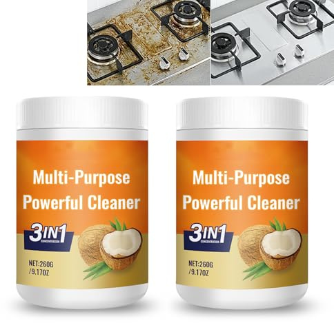 Detergente multiuso potente, per forno e stufa, pasta detergente 3 in 1 all'olio di cocco, per pulire le macchie di Carinteriors, sgrassante resistente, per cucina, grill, pentole, macchina per
