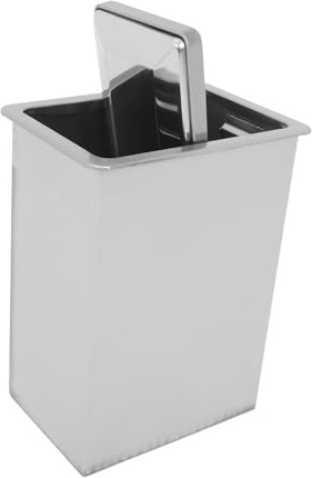 POPETPOP Poubelle Encastrée Inox avec Couvercle Pivotant Intégrée sur Plan de Travail Optimisation Espace Cuisine Bureau Compacte