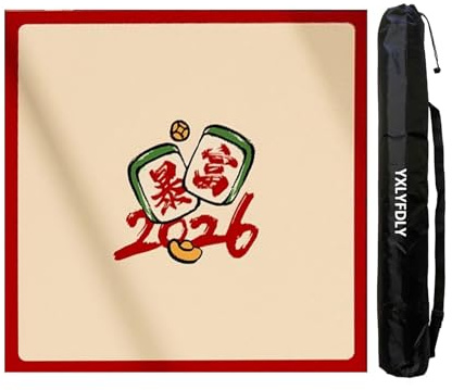 YXLYFDLY Tapete suave de Mahjong antideslizante y reducción de ruido, mantel de Mahjong con bolsa de transporte, tapete de juego en casa para póquer, cartas, juegos de azulejos (75 cm)