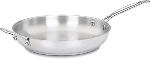 Cuisinart 722-30H Chef's Classic Stainless 12-Inch Open Skillet with Helper Handle,Stainless Steel