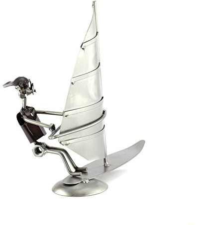 Steelman24 Schraubenmännchen Surfer | Made in Germany,Handarbeit,Geschenkidee,Stahlfigur,Metallfigur,Metallmännchen