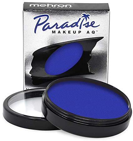 Mehron Paradise Makeup AQ Pro Size | Perfekt för scen- och skärmvisningar, specialeffekter, cosplay och halloween | Vattenaktiverad ansikts- och kroppsfärg 40 g Mörkblå