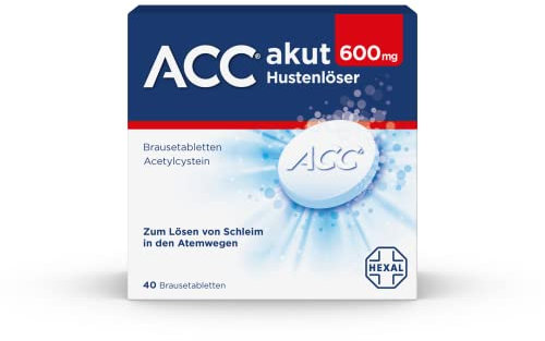 ACC® akut 600 mg Hustenlöser, 40 Brausetabletten, Brombeer-Geschmack – löst festsitzenden Schleim, erleichtert das Abhusten und befreit die Bronchien, nur 1x täglich