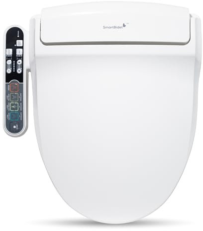 SmartBidet® SB-2000 Smart Bidet Electric Bidet Toilet Seat with Heated Seat, Warm Water, Air Dryer – Side Control Panel, Elongated