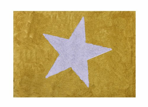 100% Baumwolle Teppich Maschine waschbar für Aratextil. Colección Estela Mostaza 120x160 cms