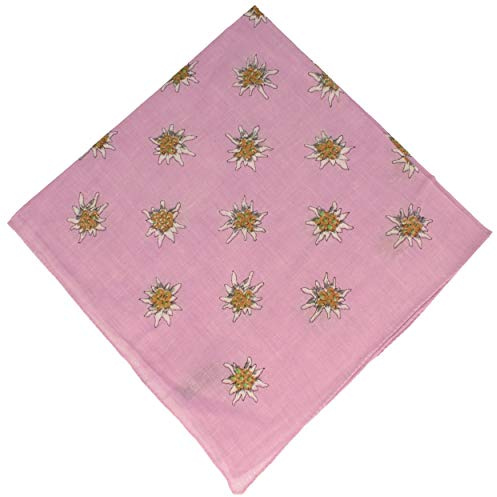 Breiter Edelweiß Trachtentuch Nickituch Trachten-Nickituch Schal Tuch | 100% Baumwolle, 50 x 50 cm