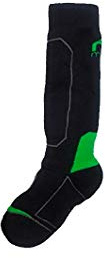 MICO CA02900 Children's Ski Sock, black/green, M (30 32)