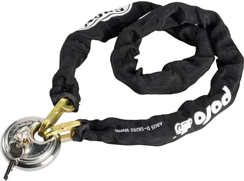 ABUS Cadena de candado para motocicleta, 110 cm, con candado de discusión, Edición Polo, unisex, multiusos, para todo el año, acero/plástico, color negro