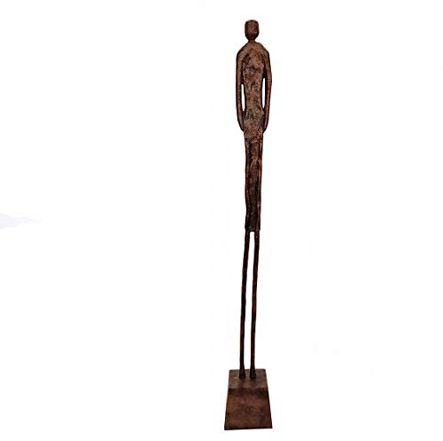 Casablanca Deko Skulptur Figur XXL - Augusta Aluminium braun Antikfinish Männerkörper auf Basis H: 119 cm B: 15 cm 15816
