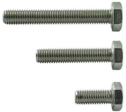 AGBERG - M16 x 60 Sechskantschrauben mit Vollgewinde - Maschinenschrauben [10 Stück] aus Edelstahl A2 V2A, rostfrei - DIN 933 (ISO 4017)