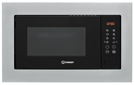 Indesit Microonde da incasso con grill, 25 l, 900 W, in acciaio inox