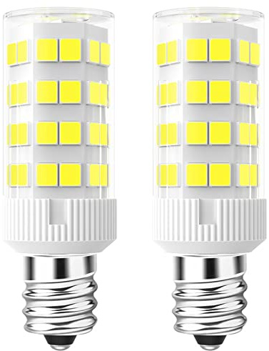 E12 LED Bulb 5W Equivalent to 40W C7 Replacement Bulbs Clear Type B Candelabra Base Bulbrite Daylight White 6000K Non-Dimmable (2-Pack)