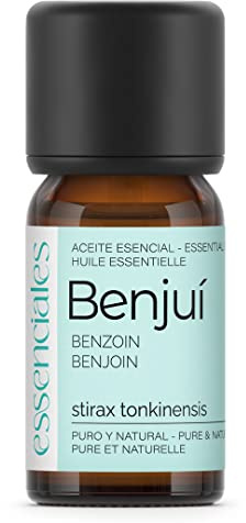 ESSENCIALES Aceite Esencial de Benjuí 10 ml – 100% Puro y Natural – Aroma Envolvente – Ideal para Difusor, Relax y Aromaterapia