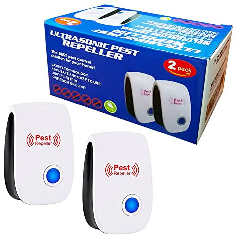 2 Pack Ultrasonic Pest Repeller Plug In for Repelling Mosquito Mouse Cockroach Rodents