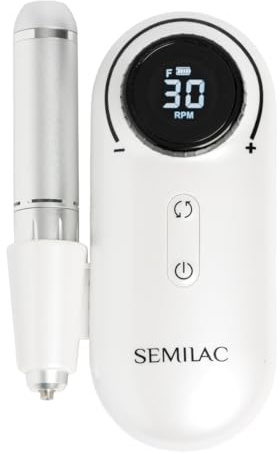 Semilac Nagelfräser Compact Lite – Kabellose Elektrische Nagelfeile mit Akku 2000mAh, 30.000 U/min, Einfach für Maniküre & Pediküre Zuhause