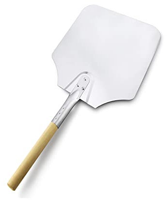 MNSSRN Pelle à Pizza, Longue poignée en Bois 9 / 12 / 14 / 16 Pelle à Pizza, Paddle de Pizza en Aluminium, pour la Cuisson de Pizzas Maison,16in/S