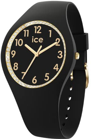 ICE-WATCH - Ice Cosmos Black Crystal Numbers - Montre Noire pour Femme avec Bracelet en Silicone - 021049 (Small)