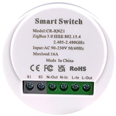 COLOROCK Tuya ZigBee Smart Light Switch Mini DIY Module, Tuya Zigbee Hub Required, Smart Life/Tuya App, Wireless Remote Control, Alexa Google Home Voice Control, Needs Neutral Line 1/2 Way, 16A…