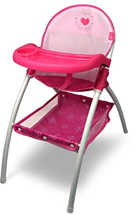ANIVIA Seggiolone Baby Doll, Seggiolone per Bambole Fino a 16'', Rosa