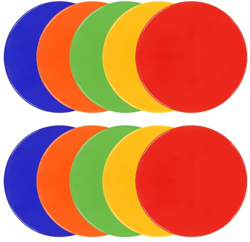 TuXHui Spot Markers 9 Inch 10 Inch Non Slip Rubber Agility Markers Flat Field Cones Floor Dots for Soccer Basketball Sports Speed Agility Training and Drills