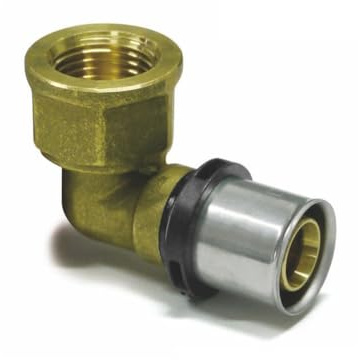Sanpro Pressfitting 90° Winkel - Bogen Innengewinde, Größe 26x3 - Gewinde 1
