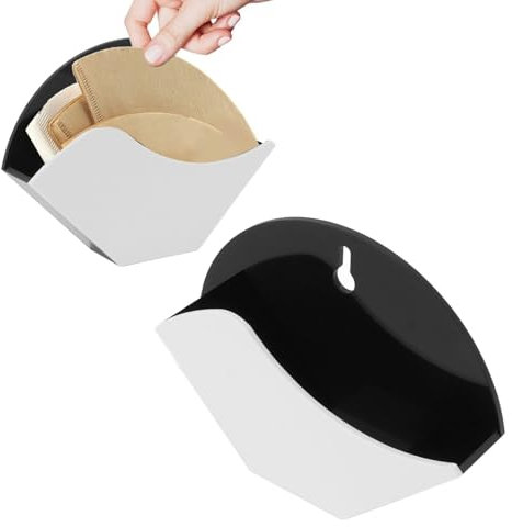 Coffee Filter Holder, Hangable Coffee Filter Paper Rack Acrylic Coffee Paper Storage Container Stand V Shape for Home Kitchen Cafe Bar