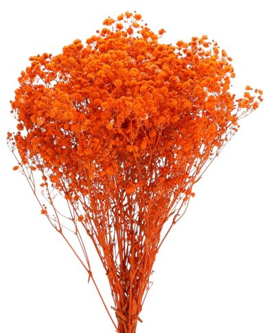 sourcing map Gypsophile 17 Pouce Orange Naturel gypsophile Branches pour Mariage Fête Maison Décoration 1 pcs