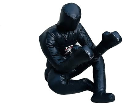 PGS MMA Grappling Dummy Judo Boxsack BJJ Wrestling Sitzposition Brazilian JIU Jitsu Submission Self Defense Training Vinyl 170 cm ungefüllt (Schwarz, 170 cm)