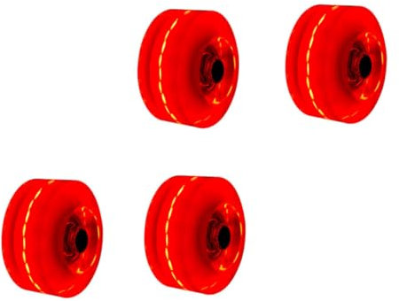 Yardwe 4stücke Rollschuhe Rot Rollschuh-zubehör Skateboard-Rad Leuchtende Rollschuhräder Rollschuhrollen Für Doppelreihige Skates Geeignet Für Holz Beton Fliesen