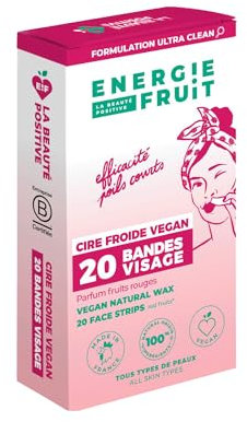 ENERGIE FRUIT - Vegansk kallvaxremsa - 20 remsor för kort hår effektivitet - känslig hud