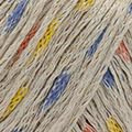 50g Summer Pon Pon - Farbe 51 - Beige-Gelb-Orange - Kordelgarn mit bunten Mini-Pompons