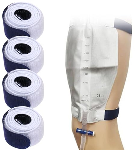 YSYONM Correa para bolsa de pierna de catéter de 66 x 2,5 cm, 4 cintas de fijación de bolsa urinaria para piernas, antideslizantes, dispositivos de estabilización de catéteres con tela elástica suave