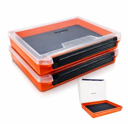 Aventik Fishing Tackle Box Slit Foam Case Jig Box Head Hooks Spinners Spoons Storage Tackle Tray (Orange-3501lure box)