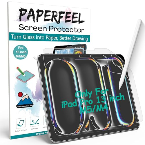 PAPERFEEL 2 Pack Screen Protector for iPad Pro 13 Inch M5 M4 2025 2024 | Matte PET Paper Film Compatible with Apple Pencil Drawing Writing, Anti-Glare,Anti-Fingerprint,Anti-Scratch,Easy Installation