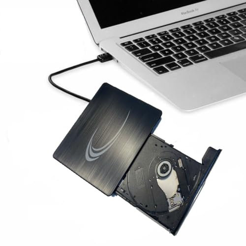 PANAMEMORY Masterizzatore DVD Esterno, Lettore CD Esterno per PC Portatile Unità Esterna USB 3.0 DVD-R CD-RW Drive Dispositivo Ultra Slim Per Laptop Windows 98/ME/ 2000/XP/Vista/7/8/10/11 Nero
