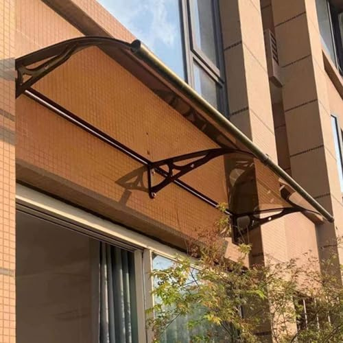 Marquise D'entrée Auvent D'abri Polycarbonat, Auvent De Porte Entrée Protection, Porte D'entrée Auvent, UV Protection,Pluie Et Neige Protection Exterieur, pour L'extérieur Terrasse Porche(L80*W180cm/