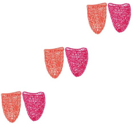SAFIGLE 6stücke Häkel Schlafhaube Netzhaube Für Haarschutz Lange Dehnbare Rosy Und Orange Atmungsaktive Haarnetzmütze Für Gepflegtes Haar Beim Schlafen