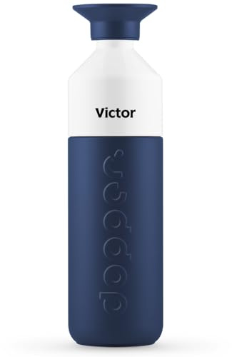 Personalisierte Dopper Insulated Thermosflasche - Edelstahl Trinkflasche - Thermobecher für Kaffee, Tee - Doppelwandig, auslaufsicher, hält 24h kalt / 9h heiß (Breaker Blue, 580 ml)