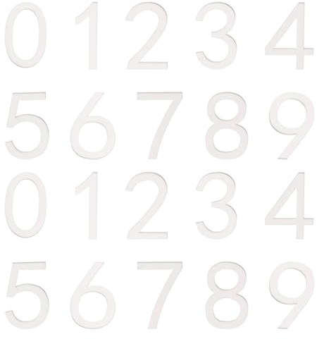 sourcing map 20Pcs Self Adhesive Mailbox Numbers, 4 Acrylic Door Address Sign Stickers, Raised 3D Effect, for Residence, Apartment, Office Room, Mailbox (Number 0-9, White)