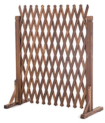 Ausziehbarer Holzzaun für Outdoor-Dekoration, Braun, 80 x 160 cm, ideal zum Trennen von Räumen und für dekorative Akzente