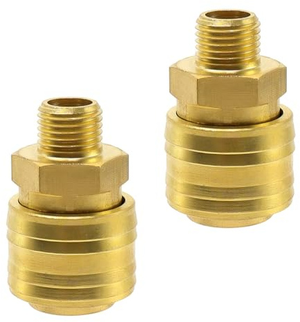 lyualma 2 Stück 1/4 Zoll Druckluftkupplung Luftkompressor-Fittings Schnellanschluss Messing Fitting Schnellkupplung Druckluft