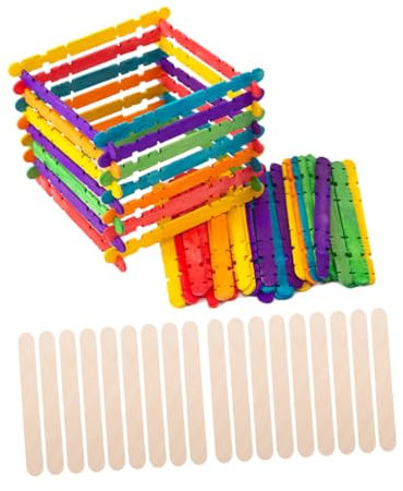 KONTONTY 100stücke Holzstäbchen Zum Basteln Unbeschichtet Für Diy Projekte Eisstiele Aus Naturholz Zum Malen Und Lackieren Geeignet Für Handwerk Und Kreativität